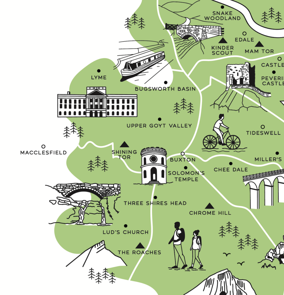 Peak District National Park A3 Print Map – Own Way